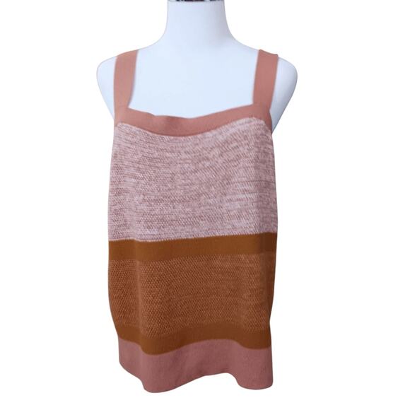BANANA REPUBLIC Sweater Top Tank Cami XL Pink Straps Boho Festival Coquette Work - Picture 1 of 8
